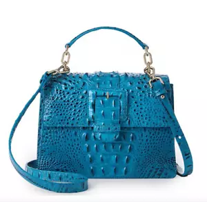 Borsa a tracolla Brahmin Melbourne Collection Hallie Vibrant Azure nuova con etichette - Foto 1 di 9