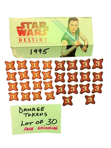 Star Wars Destiny DAMGE MARKERS LOT OF 30 Game Replacement Pieces  FREE SHIPPING - Picture 1 of 4