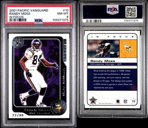 2001 Pacific Vanguard In Focus #10 Randy Moss /99 PSA 8 POP 1 MN Vikings HOF - Picture 1 of 3