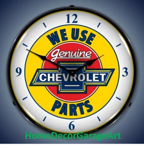 Chevrolet Genuine Parts LED Backlit Wall Clock, Garage Art HDGA - Picture 1 of 5