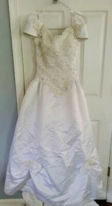Pretty Off the Shoulders Wedding Ball Gown Dress Cinderella Bow BRIDAL Bride - Picture 1 of 11