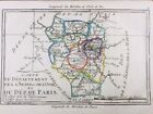 Paris In 1794 Rare Map Isle France Rambouillet Versailles Corbeil Dourdan