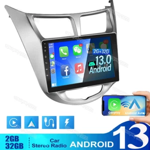 Carplay For Hyundai Accent Verna Solaris 2011-2019 Android 13 Car Stereo Radio - Picture 1 of 11