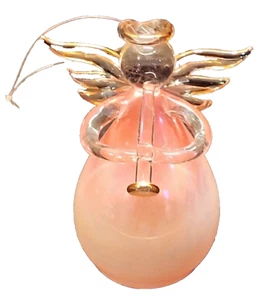 Vintage Russ Berrie Angel Of Love Blown Glass Ornament Playing Horn (T156) - Picture 1 of 8