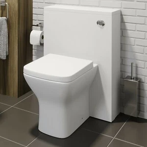 Bathroom Toilet 500mm Concealed Cistern White Gloss Dual Flush Soft Close Seat - Picture 1 of 11