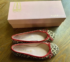 Pretty Ballerinas (brand): Leopard Print Flat w/red bow and trim, Size 7 - Picture 1 of 11