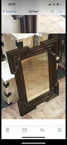 alter Gründerzeit Wandspiegel antik Spiegel Rahmen  mit ausgestellten Ecken  - Bild 1 von 3