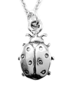 Ladybug Charm Pendant Necklace-925 Sterling Silver #1126 - Foto 1 di 2