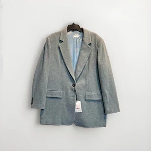 NEW Marella Sport Women’s Coat 14 Water Green Herringbone Wool Blend Blazer $525 - Picture 1 of 7