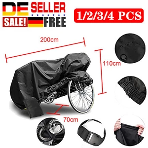1-4× Fahrrad Adabdeckung Wasserdicht Fahrradgarage Plane 200x70x110cm mit Beutel - Bild 1 von 11