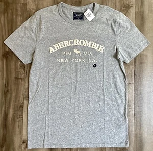 NWT Mens Abercrombie & Fitch Short Sleeve Crew T-Shirt Heather Gray sz Small - Picture 1 of 5