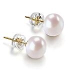 Pearl Earrings Studs Handpicked White Freshwater Cultured 14K 65 7Mm Pavoi