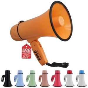 Pyle Lightweight & Portable Bullhorn Megaphone, Aux (3.5mm) Input (Orange) - Picture 1 of 7
