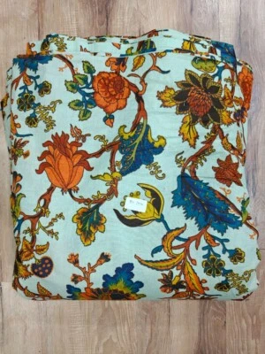 25 Yard Indian Cotton Handmade Print Fabric Sanganeri Hand Block Printed Fabric - Image 1 of 3