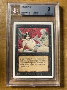 Magic The Gathering ✨SACRIFICE✨ Unlimited BGS 9 MINT 1993 w/ QUAD 9’S Uncommon - Picture 1 of 2