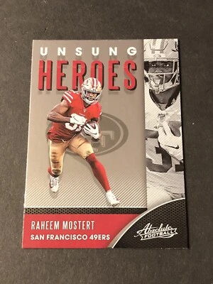 2020 Panini Absolute Raheem Mostert UNSUNG HEROES San Francisco 49ers #UH-RM 🔥 - Image 1 of 2
