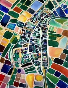Thailand Phetchaburi Drawing Abstraction Art Painting Different Colors - Picture 1 of 7