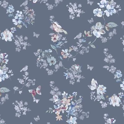 Blüten Vogel 100% Baumwollstoff 0,5m Stoff Kinderstoff Meterware Nähen BB057 - Bild 1 von 4