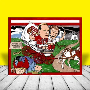 Nuevo BRIAN BOSWORTH & BARRY SWITZER artista firmado OKLAHOMA SOONERS ARTE DE FÚTBOL AMERICANO - Imagen 1 de 1