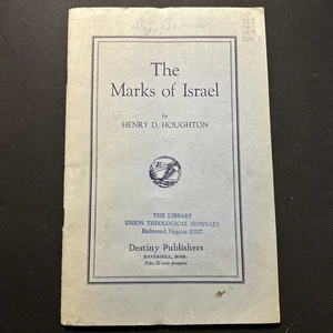 Rare Pamphlet, The Marks Of Israel, By Henry D. Houghton - Picture 1 of 2