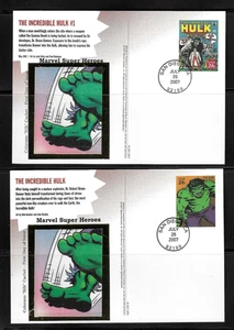 USA SC # UX510 & UX520 The Incredible Hulk And Cover FDC . Colorano Silk Cachet - Picture 1 of 2