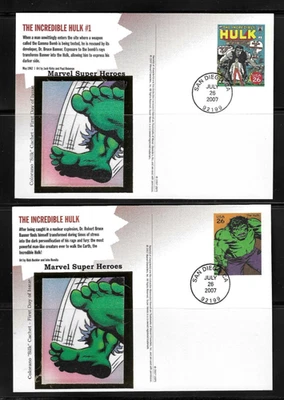 USA SC # UX510 & UX520 The Incredible Hulk  And Cover FDC . Colorano Silk Cachet - Image 1 of 2