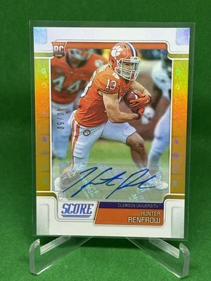 Hunter Renfrow 2019 Score #385 GOLD Zone auto /50 Clemson Pantehrs Raiders - Image 1 of 2