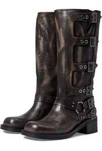 Botas Steve Madden Rocky Rock 11S1 Moto Talla Cuero marrón envejecido 8,5 - Imagen 1 de 18