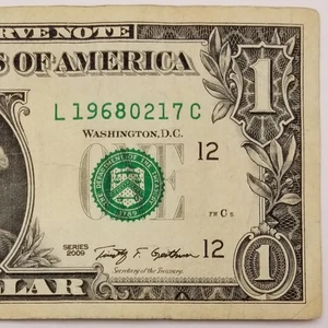 Birthday Note February 17, 1968 Dollar Date Serial Number US FRN $1 2009 L C - Picture 1 of 6