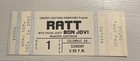 BON JOVI/RATT RARE UNUSED CONCERT TICKET COLUMBUS, GA 12/01/1985