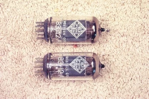 Zwei, Telefunken 12AX7 ECC83, lange, glatte Platte, passendes Paar, 12AX7/ECC83 - Bild 1 von 7