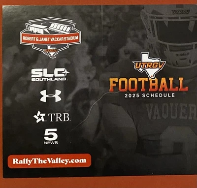 Calendario 2025 UTRGV VAQUEROS 🏈 Fútbol Universitario Sked ¡¡GENIAL!!️ Foto 1 de 2