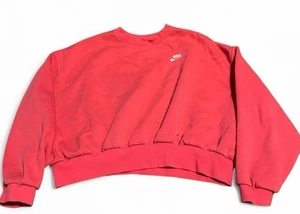 Nike bright pink cropped crewneck sweatshirt Girls Size XL - Picture 1 of 6