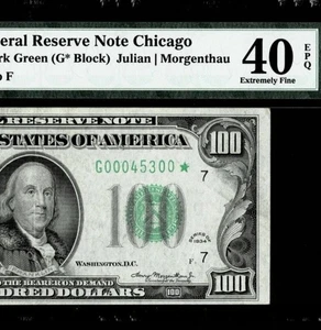 Fr. 2152-G* $100 1934 Federal Reserve Star Note. PMG Extremely Fine 40 EPQ - Picture 1 of 2