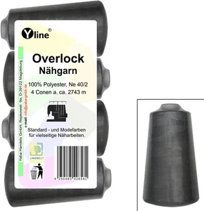 4 Spulen Overlockgarn Nähgarn kohlegrau 4x2743m (0,01EUR/10m), 2937 - Bild 1 von 1