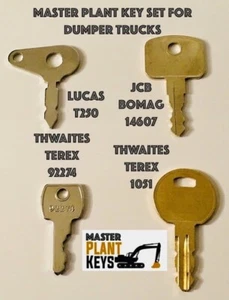 Juego de 4 llaves camión volquete planta maestra para Lucas Thwaites JCB Bomag Terek Benford - Imagen 1 de 2