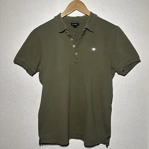 DIESEL Polo Shirt Mens Size Medium Olive Green Collared Preppy Short Sleeve - Picture 1 of 10