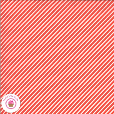 Moda HAPPY DAYS 37604 18 Red Geranium Stripes SHERRI & CHELSI Quilt Fabric - Image 1 of 4