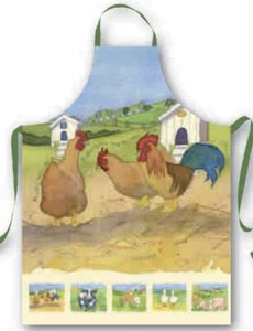 Barley Farm Chickens Cotton Apron - Picture 1 of 1