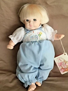  1985 Dolls by Pauline Blond Baby Boy My First Birthday 10"T Open/Shut Eyes - Picture 1 of 11
