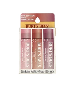 Burt's Bees getönter Lippenbalsam 3er Pack - Sweet Violet, Rose, Pink Blossom - Bild 1 von 3