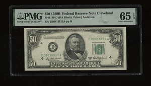 DBR 1950-B $50 FRN Cleveland Gem Fr. 2109-D PMG 65 EPQ Serial D09616617A - Picture 1 of 2