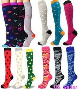 Compression Socks Stockings Knee High Womens Mens Medical 20-30 mmHG S/M-X/XL US - Picture 1 of 24