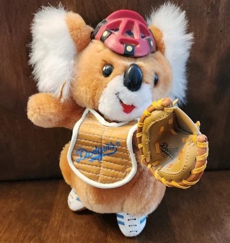 8" Vintage 1985 Koala-T Los Angeles Dodgers Plush Baseball Koala Stuffed Catcher Cover