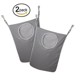 LaundryMate Hanging Laundry Hamper with 2 Stainless Steel Hooks each, Space-S... - Picture 1 of 9
