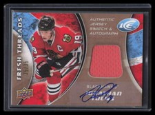 2009-10 Upper Deck Ice Fresh Threads Autographs Jonathan Toews Jersey Auto 25/35