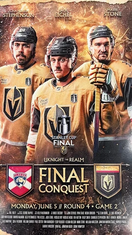 Vegas Golden Knights vs Florida Panthers Game 2 6/5/23 Stanley Cup Posters Cover