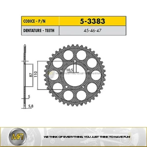 PER SUZUKI SV ABS 650 2016 2017 2018 CORONA ERGAL SUNSTAR PASSO 520 CON 47 DENTI - Imagen 1 de 1