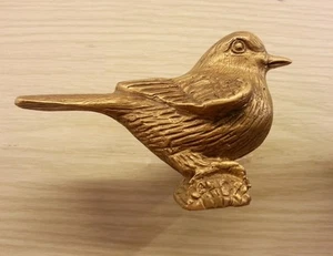 Brass Drawer Cabinet Knob Pull BIRD Figurine Hardware Handle Vintage Home Decor - Picture 1 of 8