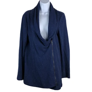 A.N.A. Medium Zip Jacke Cardigan gesprenkelt dunkelblau Kutte Freizeit Stretch - Bild 1 von 4